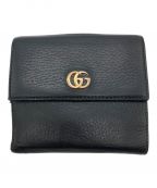 GUCCIグッチ）の古着「GGマーモント コンパクトウォレット」｜ブラック