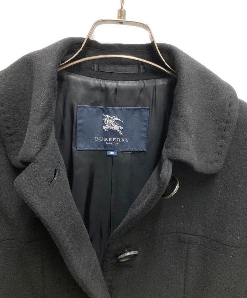BURBERRY LONDON（バーバリーロンドン）BURBERRY LONDON (バーバリーロンドン) アンゴラ混コート ブラック サイズ:38の古着・服飾アイテム