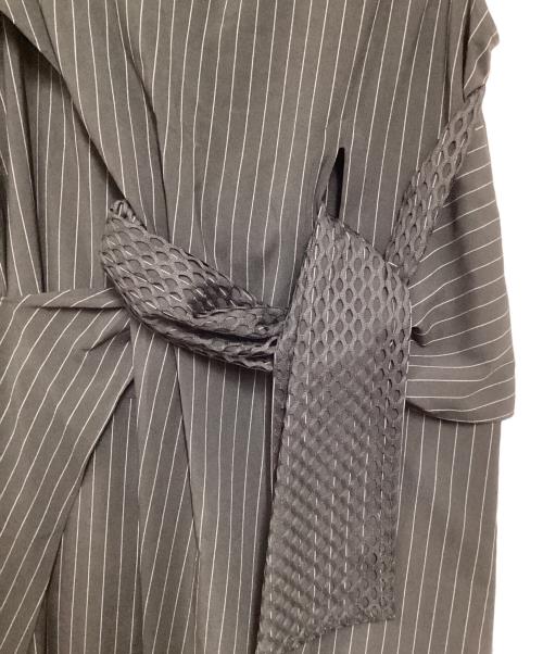 UN3D.（アンスリード）UN3D. (アンスリード) メッシュサッシュドレープドレス ブラック サイズ:36の古着・服飾アイテム