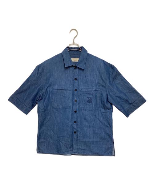 maison kitsune（メゾンキツネ）MAISON KITSUNE (メゾンキツネ) 半袖シャツ インディゴ サイズ:40の古着・服飾アイテム