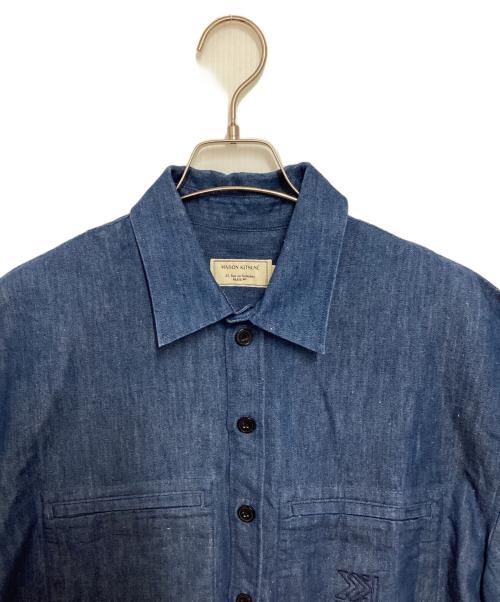 maison kitsune（メゾンキツネ）MAISON KITSUNE (メゾンキツネ) 半袖シャツ インディゴ サイズ:40の古着・服飾アイテム