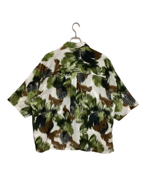 MAISON SPECIAL（メゾンスペシャル）MAISON SPECIAL (メゾンスペシャル) Sheer Print Prime-Over Short Sleeve Open Collar Shirt グリーン サイズ:2の古着・服飾アイテム