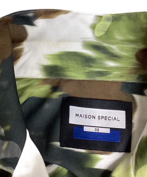 MAISON SPECIAL（メゾンスペシャル）MAISON SPECIAL (メゾンスペシャル) Sheer Print Prime-Over Short Sleeve Open Collar Shirt グリーン サイズ:2の古着・服飾アイテム