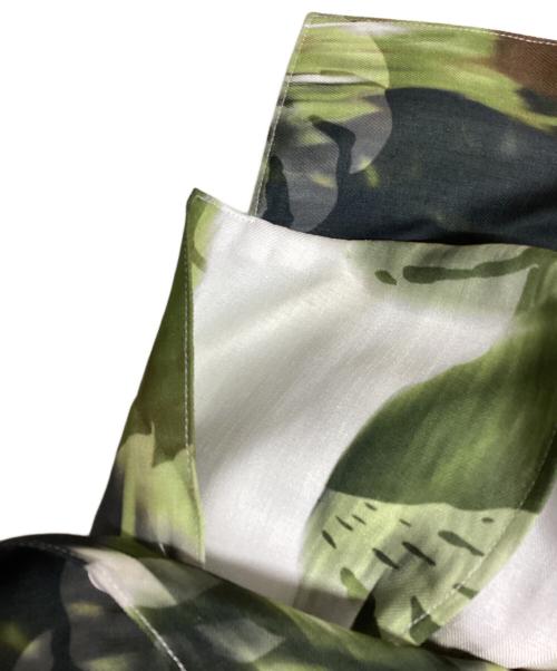 MAISON SPECIAL（メゾンスペシャル）MAISON SPECIAL (メゾンスペシャル) Sheer Print Prime-Over Short Sleeve Open Collar Shirt グリーン サイズ:2の古着・服飾アイテム