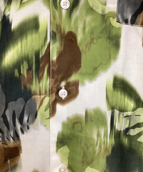 MAISON SPECIAL（メゾンスペシャル）MAISON SPECIAL (メゾンスペシャル) Sheer Print Prime-Over Short Sleeve Open Collar Shirt グリーン サイズ:2の古着・服飾アイテム