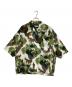 MAISON SPECIAL（メゾンスペシャル）の古着「Sheer Print Prime-Over Short Sleeve Open Collar Shirt」｜グリーン
