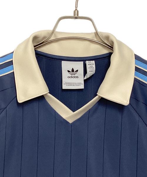 adidas（アディダス）adidas (アディダス) M STRIPE JERSEY TEE ブルー サイズ:Lの古着・服飾アイテム