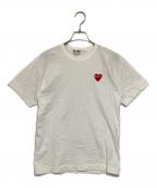 PLAY COMME des GARCONSプレイコムデギャルソン）の古着「ハートワッペンTシャツ」｜ホワイト