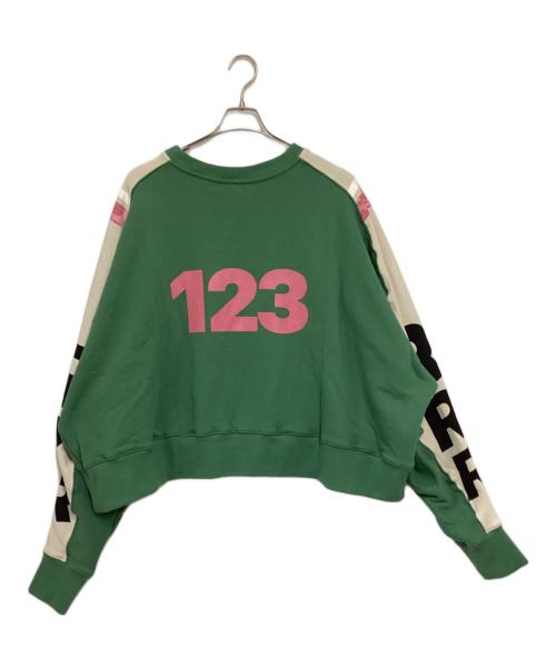 RRR123（リヴィントンロイレビス）RRR123 (アールアールアールワンツースリー) AGAPE CREWNECK グリーン サイズ:記載無しの古着・服飾アイテム
