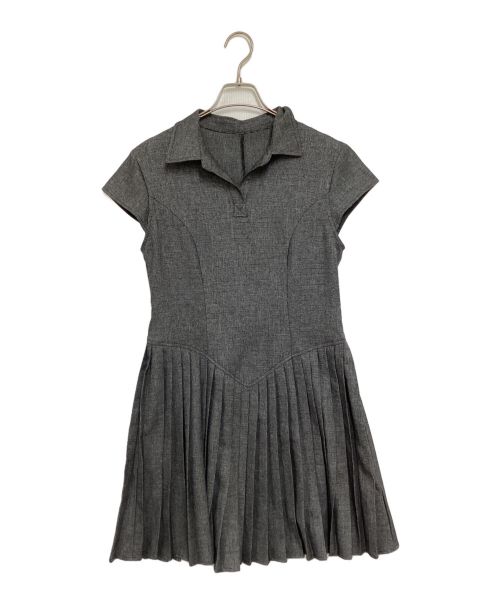 Fano Studios（ファノ ストゥディオズ）Fano Studios (ファノ ストゥディオズ) ポロカラー プリーツミニワンピース グレー サイズ:Lの古着・服飾アイテム