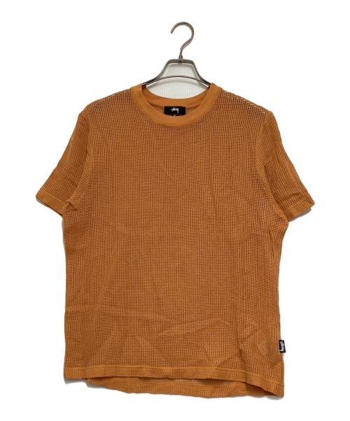stussy（ステューシー）stussy (ステューシー) メッシュカットソー ブラウン サイズ:Mの古着・服飾アイテム