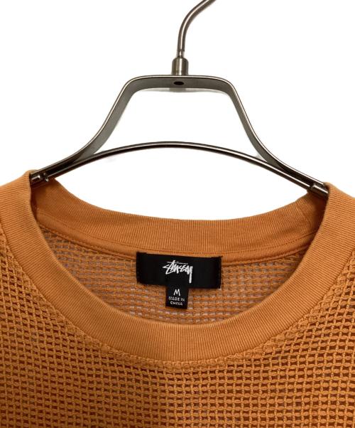 stussy（ステューシー）stussy (ステューシー) メッシュカットソー ブラウン サイズ:Mの古着・服飾アイテム