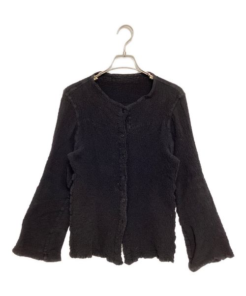 me ISSEY MIYAKE（ミーイッセイ ミヤケ）me ISSEY MIYAKE (ミーイッセイ ミヤケ) プリーツカーディガン ブラック サイズ:不明の古着・服飾アイテム