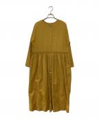 Heavenlyヘブンリー）の古着「コットンリネンキャンバスウエストギャザー2wayワンピース」｜イエロー