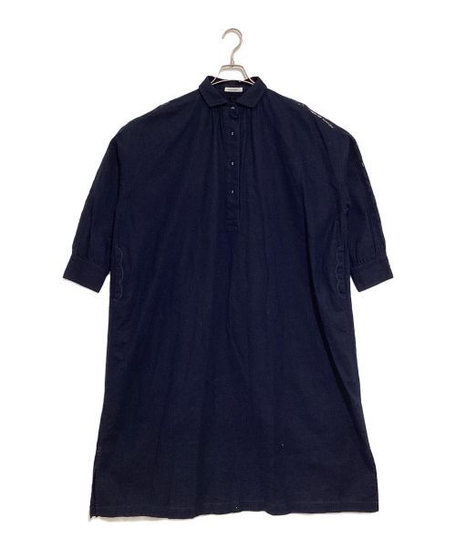 nop de nod（ノップドゥノッド）nop de nod (ノップドゥノッド) リネン混シャツワンピース ネイビー サイズ:Mの古着・服飾アイテム