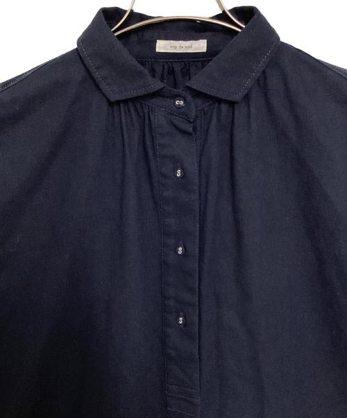 nop de nod（ノップドゥノッド）nop de nod (ノップドゥノッド) リネン混シャツワンピース ネイビー サイズ:Mの古着・服飾アイテム