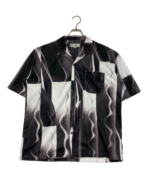 EVISEN（エビセン）EVISEN (エビセン) グラフィックオープンカラーシャツ ブラック×ホワイト サイズ:Mの古着・服飾アイテム