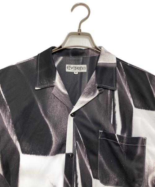 EVISEN（エビセン）EVISEN (エビセン) グラフィックオープンカラーシャツ ブラック×ホワイト サイズ:Mの古着・服飾アイテム