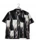 EVISEN（エビセン）の古着「グラフィックオープンカラーシャツ」｜ブラック×ホワイト