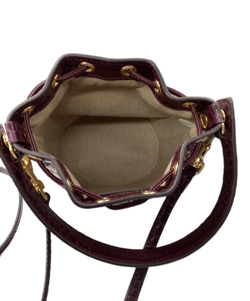 TORY BURCH（トリーバーチ）TORY BURCH (トリーバーチ) 巾着ショルダーバッグ ベージュ×ワインレッドの古着・服飾アイテム