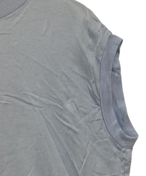 BLAMINK（ブラミンク）BLAMINK (ブラミンク) コットンクルーネック刺繍ノースリーブＴシャツ ブルー サイズ:1の古着・服飾アイテム