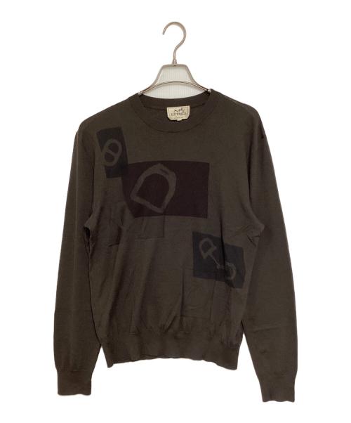 HERMES（エルメス）HERMES (エルメス) シルク混カシミヤニット ブラウン サイズ:XSの古着・服飾アイテム
