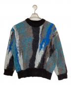 ZARA×MAISON SPECIALザラ×メゾンスペシャル）の古着「アブストラクトジャカードセーター」｜ブルー×ブラウン