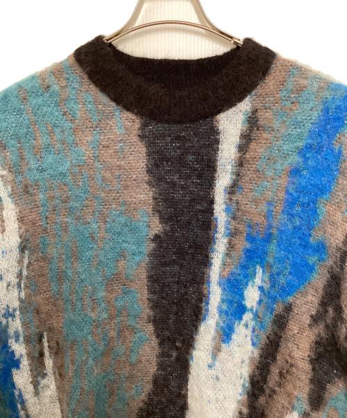 ZARA（ザラ）ZARA (ザラ) MAISON SPECIAL (メゾンスペシャル) アブストラクトジャカードセーター ブルー×ブラウン サイズ:Lの古着・服飾アイテム