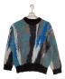 ZARA（ザラ）の古着「アブストラクトジャカードセーター」｜ブルー×ブラウン