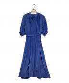 ANAYIアナイ）の古着「ライトローンギャザーフレアワンピース」｜ブルー