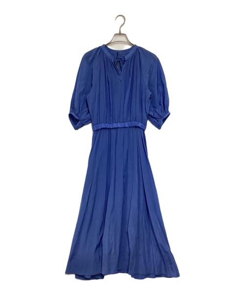 ANAYI（アナイ）ANAYI (アナイ) ライトローンギャザーフレアワンピース ブルー サイズ:36の古着・服飾アイテム