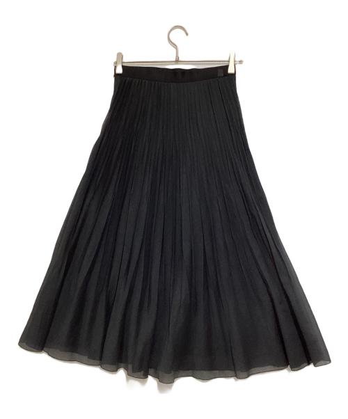 ANAYI（アナイ）ANAYI (アナイ) スパンオーガンジープリーツスカート ブラック サイズ:38の古着・服飾アイテム