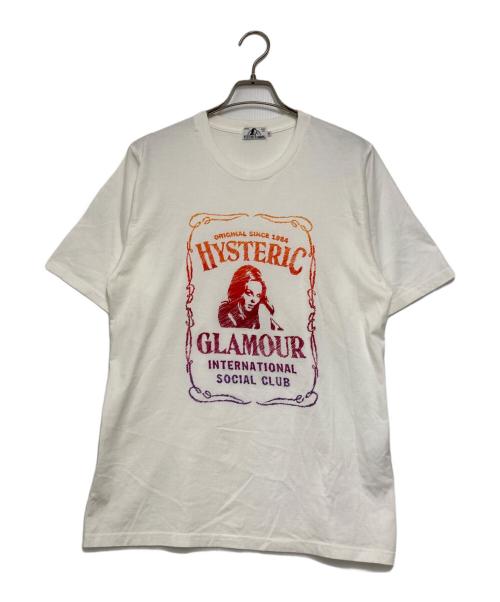 Hysteric Glamour（ヒステリックグラマー）Hysteric Glamour (ヒステリックグラマー) WHISKY LABEL刺繍 Tシャツ ホワイト サイズ:Mの古着・服飾アイテム