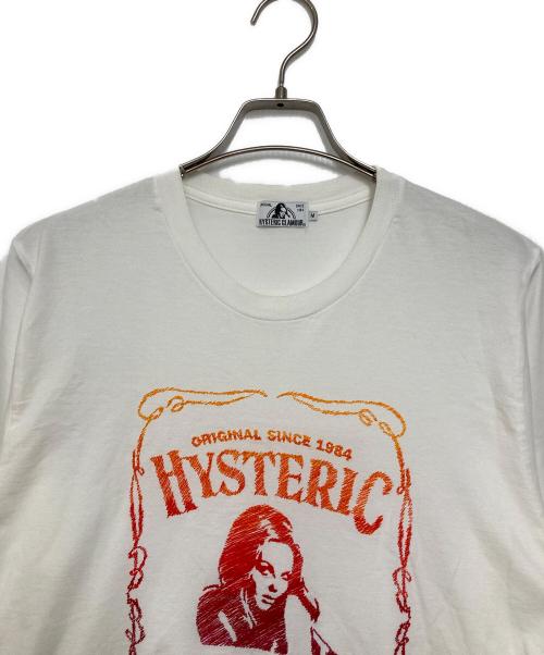 Hysteric Glamour（ヒステリックグラマー）Hysteric Glamour (ヒステリックグラマー) WHISKY LABEL刺繍 Tシャツ ホワイト サイズ:Mの古着・服飾アイテム