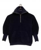 Ameriアメリ）の古着「HALF ZIP BOA TOPS」｜ネイビー
