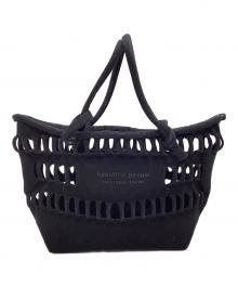 beautiful people（ビューティフルピープル）の古着「KONBU KNIT SHOPPING BUSKET S」｜ブラック