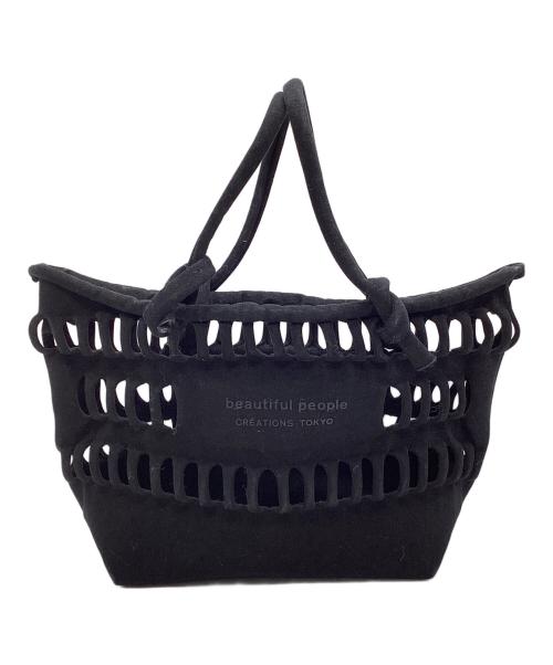 beautiful people（ビューティフルピープル）beautiful people (ビューティフルピープル) KONBU KNIT SHOPPING BUSKET S ブラックの古着・服飾アイテム