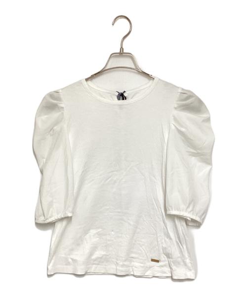 BLUE LABEL CRESTBRIDGE（ブルーレーベルクレストブリッジ）BLUE LABEL CRESTBRIDGE (ブルーレーベルクレストブリッジ) スリーブコンシャスカットソー ホワイト サイズ:38の古着・服飾アイテム