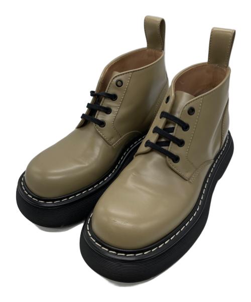 BOTTEGA VENETA（ボッテガベネタ）BOTTEGA VENETA (ボッテガベネタ) アンクルレースアップブーツ ベージュ サイズ:39の古着・服飾アイテム