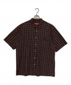 SUPREMEシュプリーム）の古着「Loose Fit Mini Plaid S/S Shirt」｜レッド×ブラック