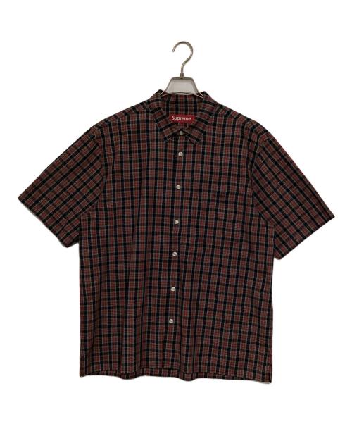 SUPREME（シュプリーム）Supreme (シュプリーム) Loose Fit Mini Plaid S/S Shirt レッド×ブラック サイズ:Lの古着・服飾アイテム