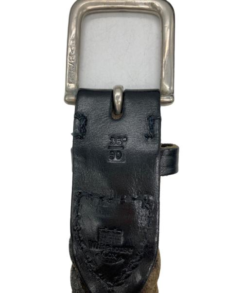 Whitehouse Cox（ホワイトハウスコックス）Whitehouse Cox (ホワイトハウスコックス) メッシュレザーベルト ブラック サイズ:90/36の古着・服飾アイテム