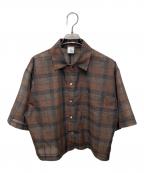 6(ROKU) BEAUTY&YOUTHロク ビューティーアンドユース）の古着「シアー チェック シャツ」｜ブラウン