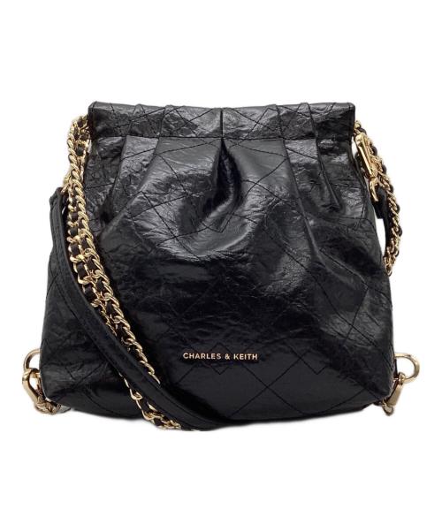 CHARLES & KEITH（チャールズアンドキース）CHARLES & KEITH (チャールズ＆キース) Duo ドゥオ チェーンハンドルツーウェイバックパック ブラックの古着・服飾アイテム