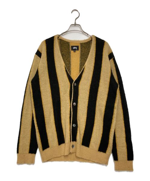 stussy（ステューシー）stussy (ステューシー) VERTICAL STRIPE CARDIGAN ベージュ サイズ:Lの古着・服飾アイテム
