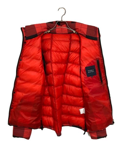 PEARLY GATES（パーリーゲイツ）PEARLY GATES (パーリーゲイツ) 4WAYチェック柄ダウンジャケット レッド×ブラック サイズ:6の古着・服飾アイテム