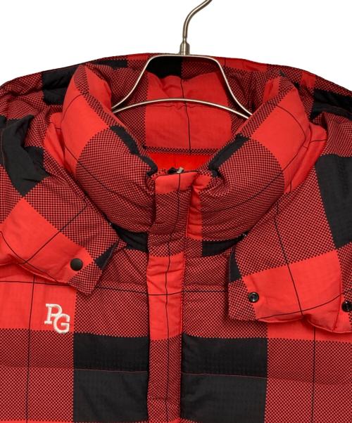 PEARLY GATES（パーリーゲイツ）PEARLY GATES (パーリーゲイツ) 4WAYチェック柄ダウンジャケット レッド×ブラック サイズ:6の古着・服飾アイテム