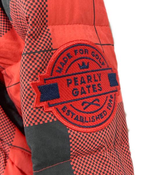PEARLY GATES（パーリーゲイツ）PEARLY GATES (パーリーゲイツ) 4WAYチェック柄ダウンジャケット レッド×ブラック サイズ:6の古着・服飾アイテム
