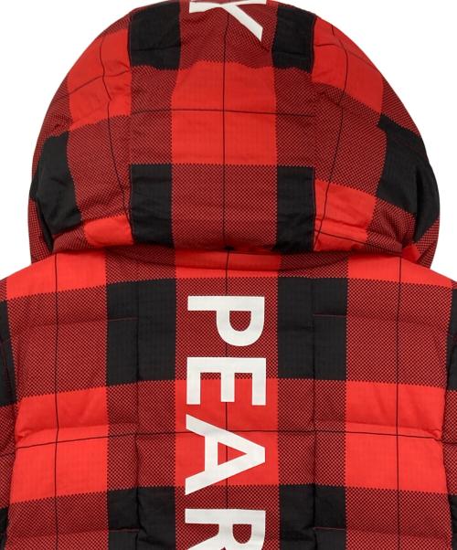 PEARLY GATES（パーリーゲイツ）PEARLY GATES (パーリーゲイツ) 4WAYチェック柄ダウンジャケット レッド×ブラック サイズ:6の古着・服飾アイテム