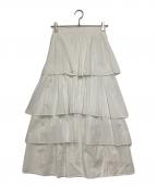 CLANEクラネ）の古着「FRILL TIERED SKIRT」｜ホワイト